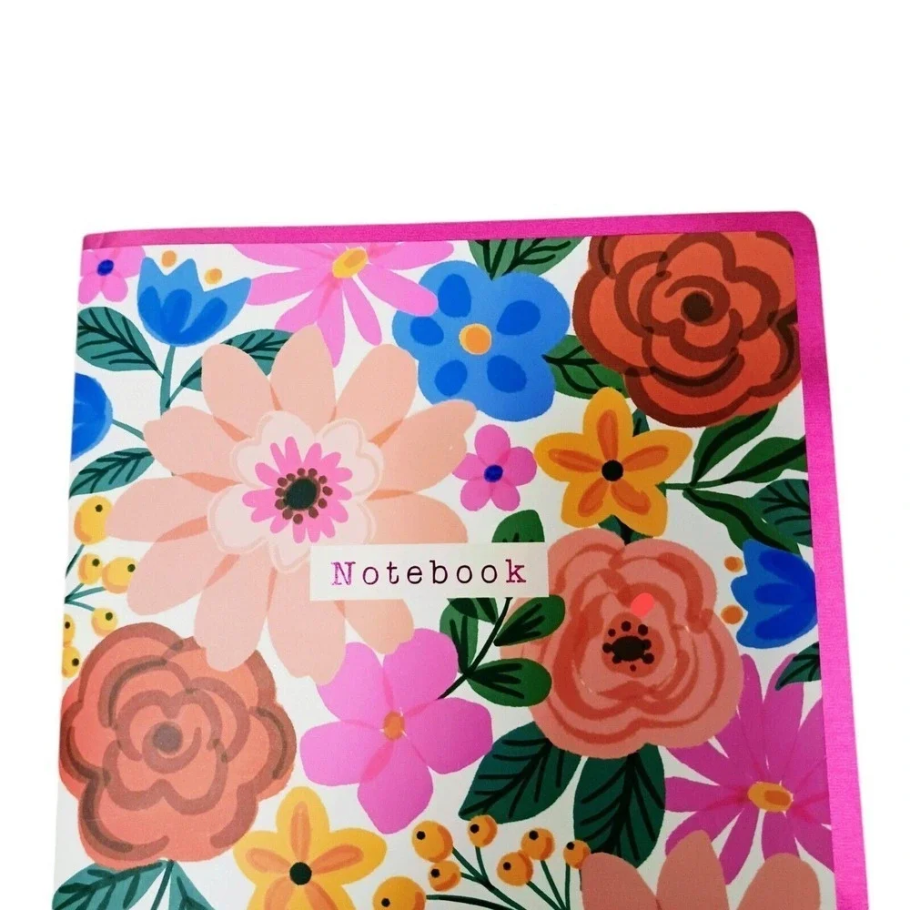 Tropical Notebook Journal Bright FLORAL Lined Soft Cover Cottagecore Stationary